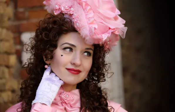 Girl, smile, style, background, costume, carnival