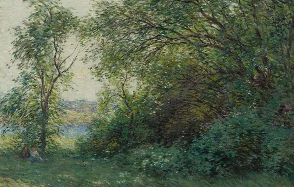 Picture landscape, picture, 1907, Willard Metcalf, Willard Leroy Metcalf, The Bower