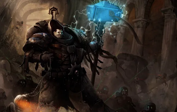 Picture hammer, fighters, Warhammer 40k, the commander