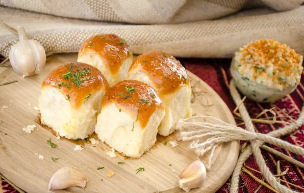 Wallpaper greens, garlic, buns, dumplings