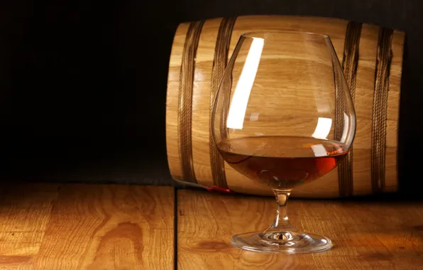 Picture tree, glass, barrel, cognac, cognac