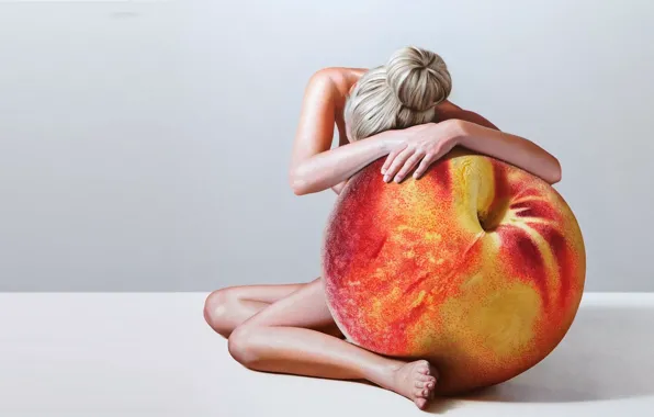 Girl, art, peach, Tom Martin