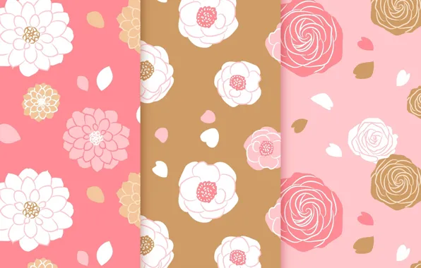 Picture flowers, background, pink, roses, texture, hearts