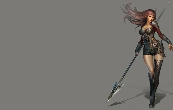Picture girl, weapons, the game, armor, warrior, art, China, spear
