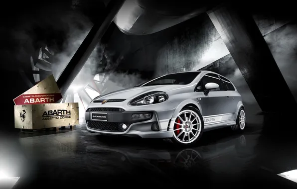 Coupe, sports, grey, Abarth