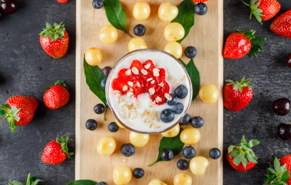 Berries, placer, dessert