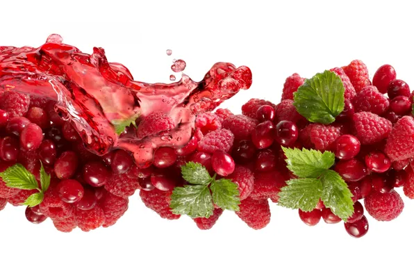 Picture raspberry, juice, cranberry