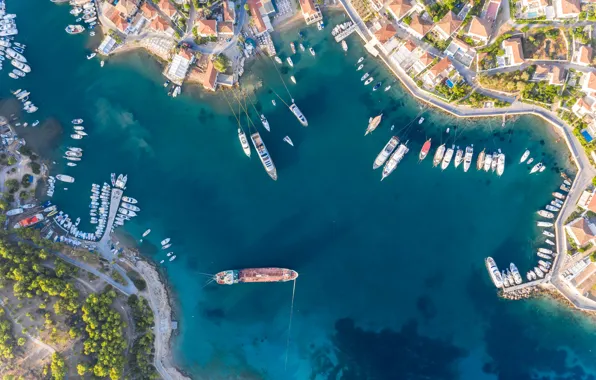 Photo, Home, The city, Greece, Yachts, Top, Piers, River court