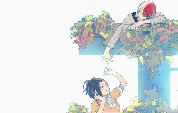 Girl, guy, My Hero Academia, Boku No Hero Academy, Todoroki Shoto, My Hero Academy, Airoso …