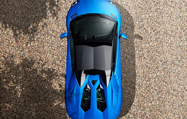 Car, lamborghini, shadow, pebble, top view, car top view