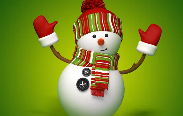New year, Christmas, winter, snowman