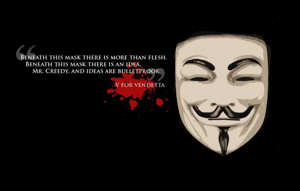 Freedom, background, black, mask, freedom, quote, v for vendetta