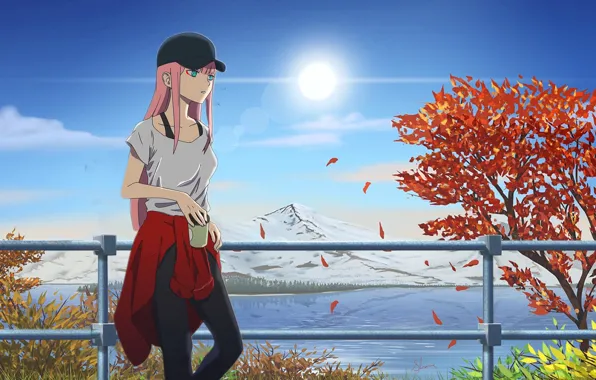 Picture girl, anime, art, Darling In The Frankxx, Cute in France