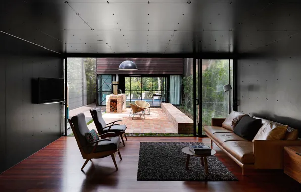 Design, interior, oven, terrace, living room, Oxlade Drive House