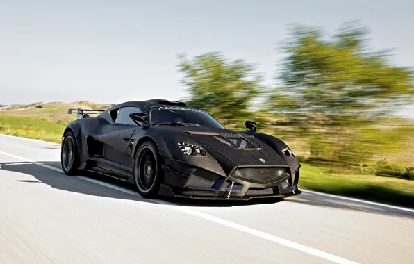 Picture trees, speed, highway, exterior, sports car, 2017, Mazzanti Evantra Millecavalli