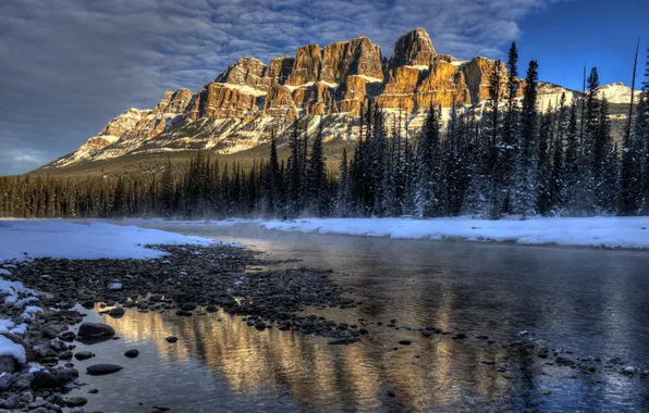 Landscape, mountains, river