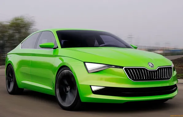 Speed, green, Skoda