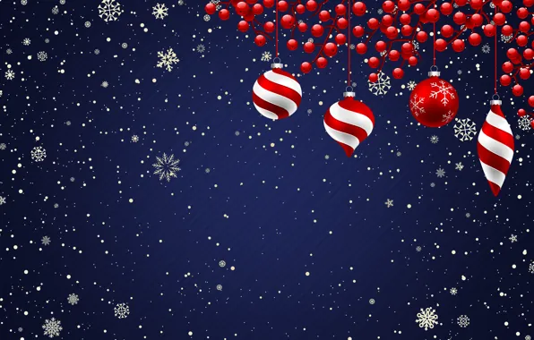 Picture Minimalism, Snow, Christmas, Snowflakes, Background, New year, Holiday, Christmas