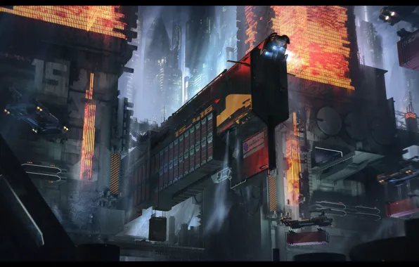 Transport, ship, building, port, Cargo Docks