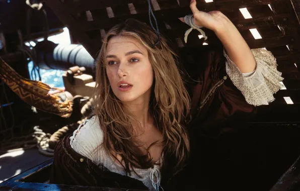 Picture dress, canon, woman, Pirates of the Caribbean, looking, keira knightley, Knightley, Keira