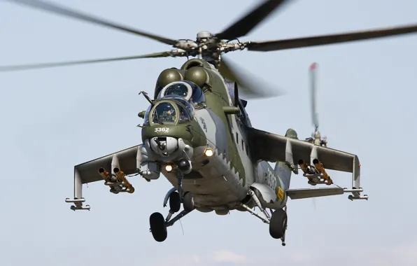 Picture flight, helicopter, combat, Mi-24