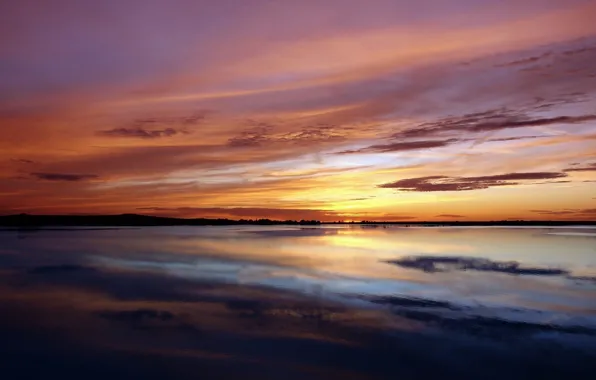 Sand, beach, the sun, landscape, sunset, nature