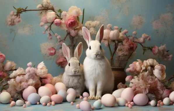 Look, holiday, hare, eggs, spring, rabbit, Easter, rabbits