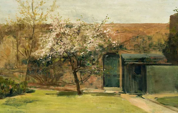 Picture landscape, picture, yard, impressionism, Charles Conder, Charles Conder, Bloom. Shantel