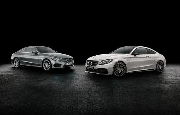 Picture coupe, Mercedes-Benz, black background, Mercedes, Coupe, C-Class, C205