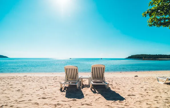 Sand, sea, beach, summer, the sky, the sun, shore, summer