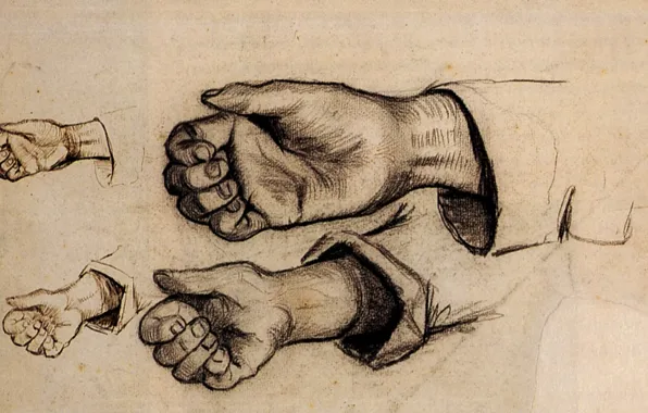 Hand, fist, sleeve, Vincent van Gogh, Four Hands