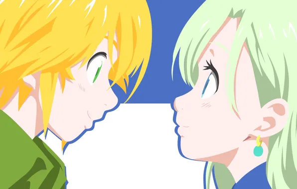 Girl, guy, Elizabeth, Nanatsu no Taizai, Melides