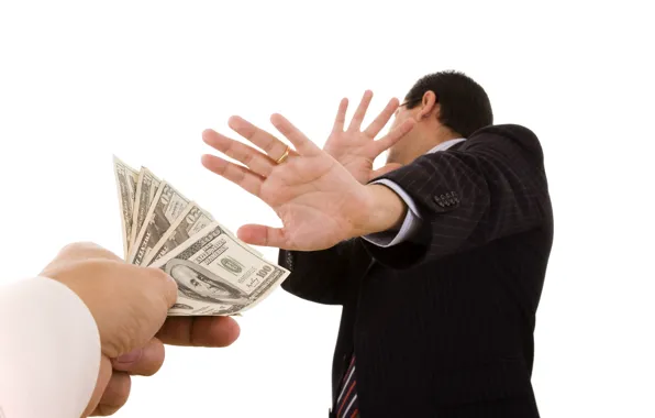 Money, the situation, hands, costume, white background, male, dollars, jacket
