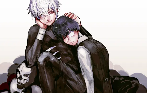 Art, white hair, red eye, Ken Kanek, Tokyo ghoul, The Kaneko Ken, Tokyo ghoul