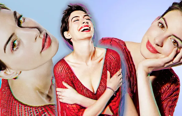 Girl, collage, actress, Anne Hathaway