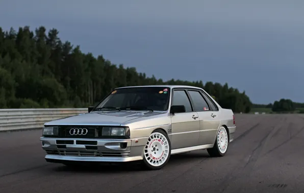 Audi, Sedan, Quattro, 1984, Four-wheel drive, Full face