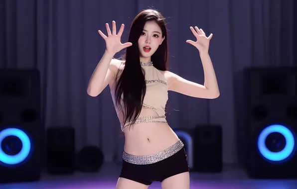 Girl, scene, dance, Chinese, Asian, long hair