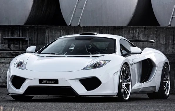 White, background, tuning, McLaren, supercar, drives, tuning, MP4-12C