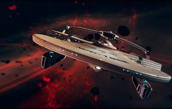 Ship, Space, Star Trek, Spaceship, Fan Art, Starship, by Kurumi Morishita, Startrek