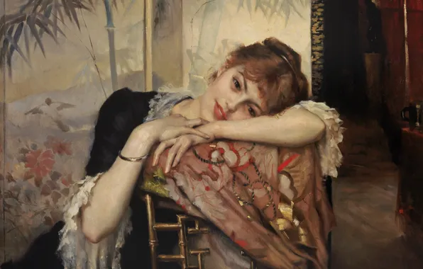 1883, Finnish painter, Albert Gustaf Aristides Edelfelt, Albert Edelfelt, The Parisienne, Parisian, Albert Gustaf Aristides …