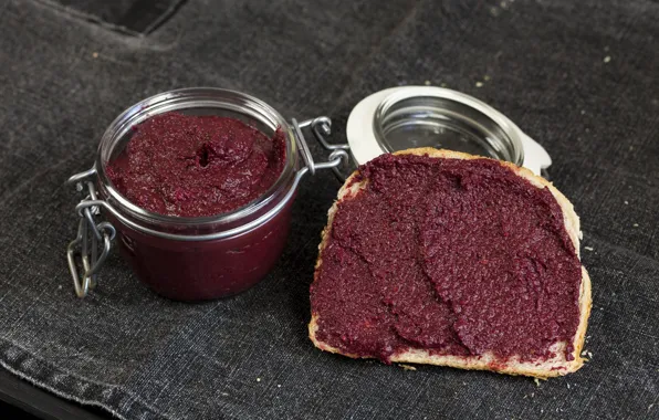 Homemade, Bread, Nutella with beet