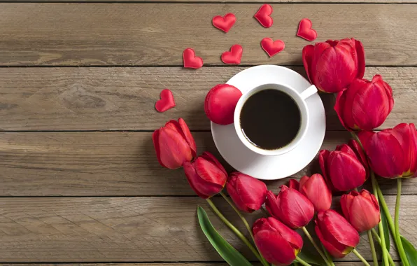 Picture flowers, coffee, bouquet, morning