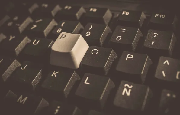 Wallpaper, Monochrome, Macro, Keyboard, Computer