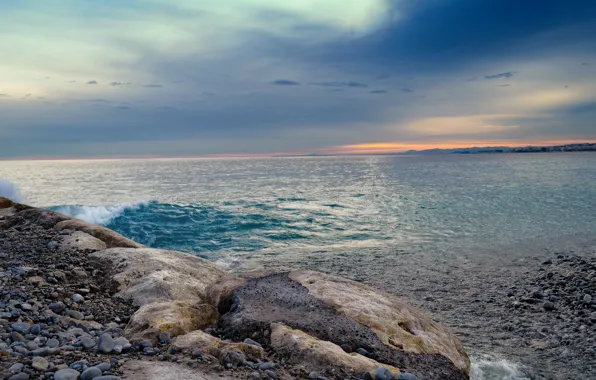 Picture sea, landscape, sunset