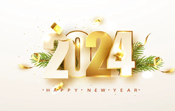 Figures, New year, date, composition, 2024, New Year 2024