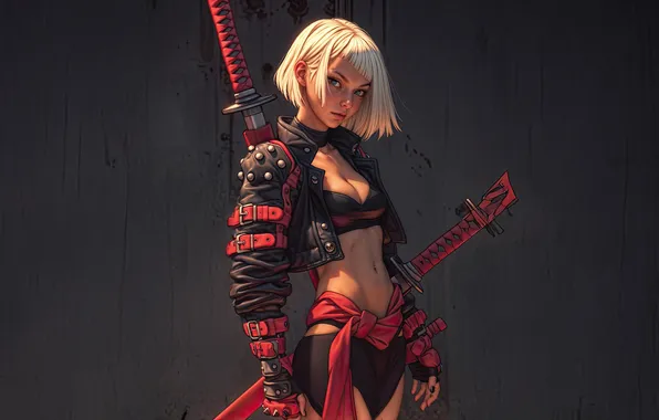 Picture rebel, born for battle, swordswoman