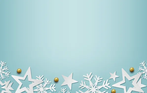 Winter, snowflakes, background, blue, Christmas, blue, winter, background