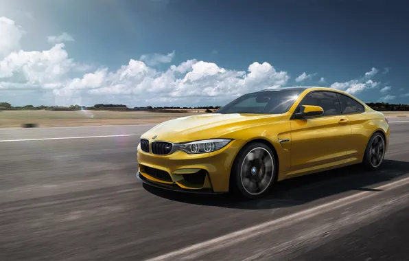 Picture BMW, German, Car, Speed, Front, Yellow, F82