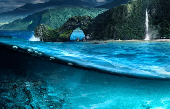 Waves, ocean, water, shore, scene, Surf