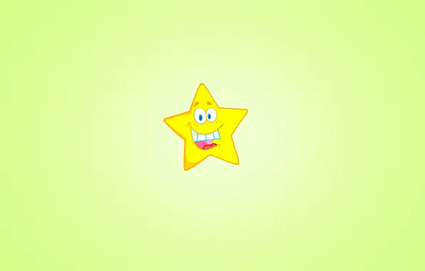 Picture smile, star, minimalism, light background, yellow